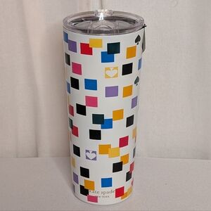 Kate Spade Scattered Checks Stainless Steel Tumbler NWT